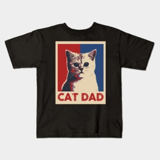 Cat Dad Pop Art Style Kids T-Shirt